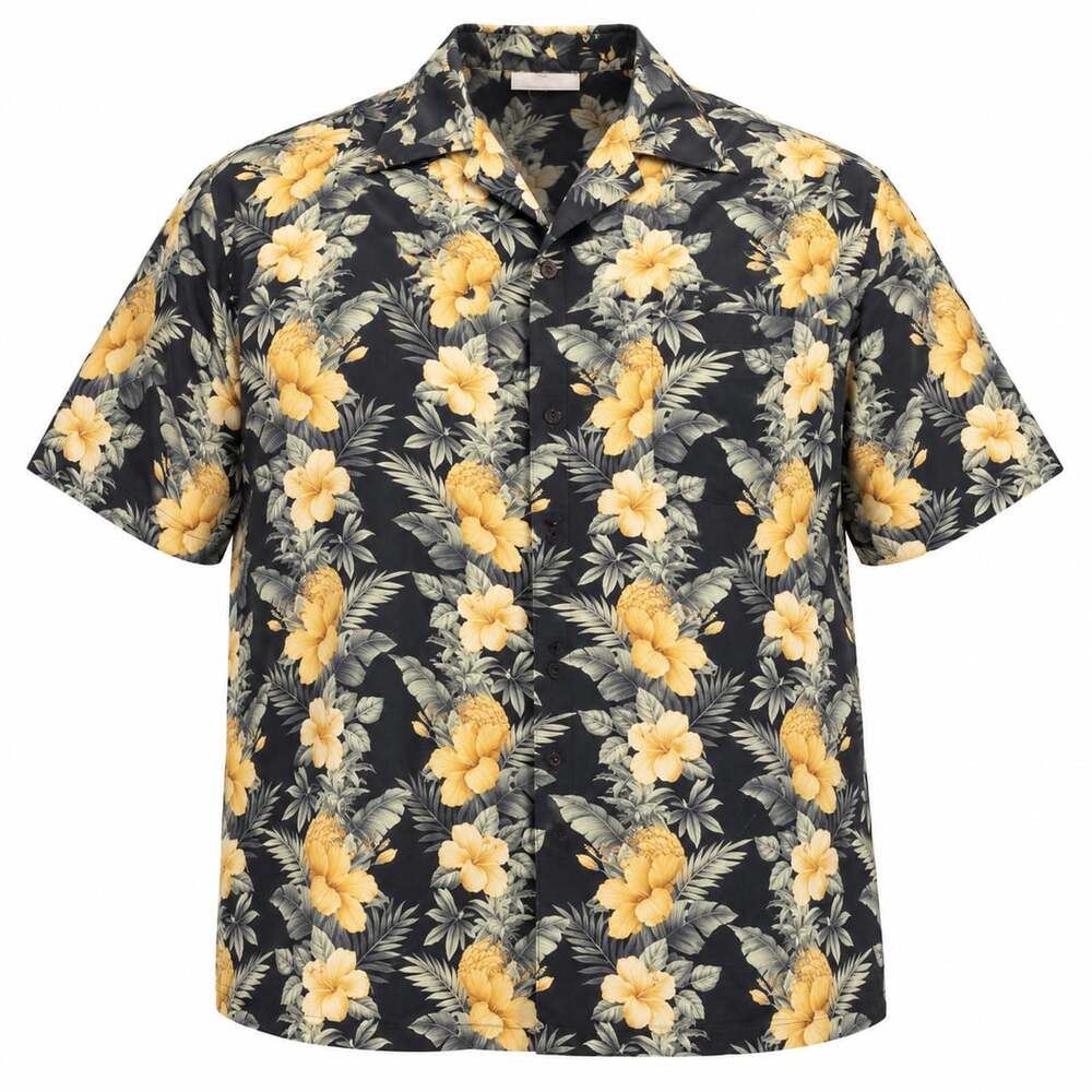 Tommy Bahama Silk Hawaiian Aloha Sz 3XT Pineapple Dadcore Coastal Vacation